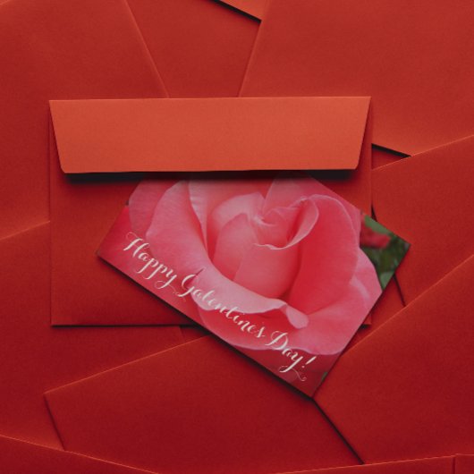 Roze Rose Floral Galentine's Day Feestdagen Kaart