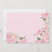 Roze Rose Floral Gold Tiara Quinceanera Kaart (Achterkant)