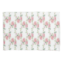Roze Rose Floral Green Leaves Pillow Hoesje