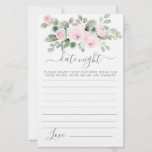 Roze Rose Floral Greeneral Date Night Card<br><div class="desc">Een prachtige roze roze roze topjes aan de rand van de luchtgrens van de Date Night Card. Coördinaten met het Collectie van het botanische Vrijgezellenfeest van roze Rose.</div>