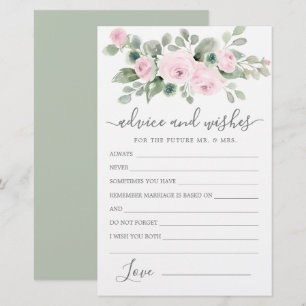 Roze Rose Floral Greenery Advice and Wishes Card