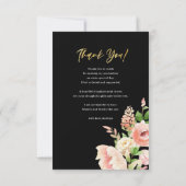 Roze Rose Floral Greenery Elegant Photo AFSTUDEERD Bedankkaart (Achterkant)