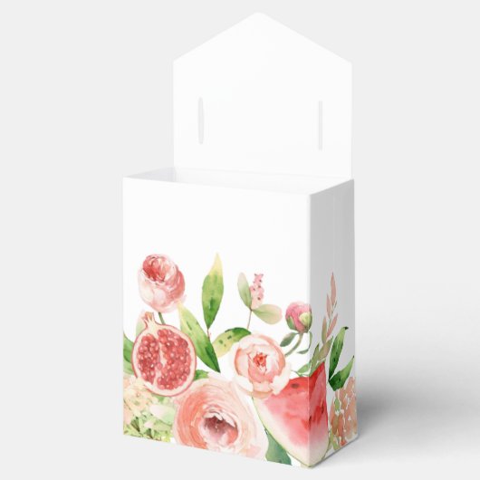 Roze Rose Floral Greenery Girl Baby shower Bedankdoosjes (Geopend)