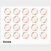 Roze Rose Floral Greenery Girl Baby shower Ronde Sticker (Vel)