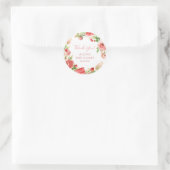 Roze Rose Floral Greenery Girl Baby shower Ronde Sticker (Tas)