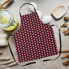 Roze Rose Floral Pattern op Black Schort