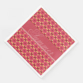 Roze Rose Floral Pattern Servet (Hoek)