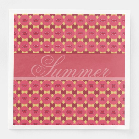 Roze Rose Floral Pattern Servet (Voorkant)