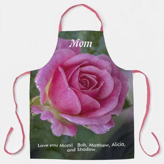 Roze Rose - Floral Photography - Moederdag - Tekst Schort (Voorkant)