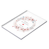 Roze Rose Floral Recipe Book Notitieboek (Linkerzijde)