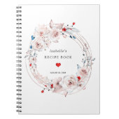 Roze Rose Floral Recipe Book Notitieboek (Voorkant)