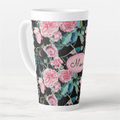 Roze Rose Floral Rozen Cabbage Moeder Latte Mok (Linkerhoek)