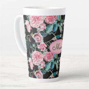 Roze Rose Floral Rozen  Cabbage Moeder Latte Mok