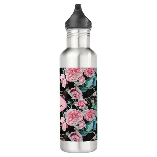 Roze Rose Floral Rozen  Cabbage Moeder Waterfles (Rechts)