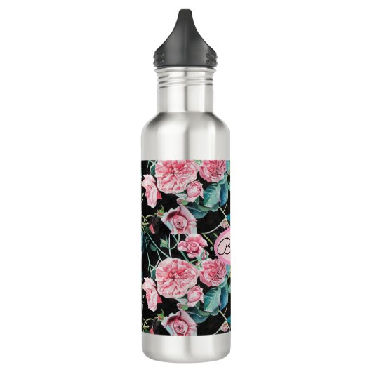 Roze Rose Floral Rozen  Cabbage Womans Waterfles (Links)