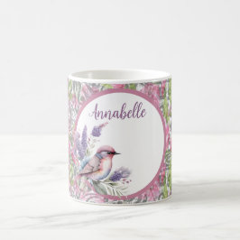 Roze Rose Floral Scroll Koffie Mok