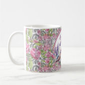 Roze Rose Floral Scroll Koffie Mok (Links)