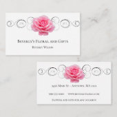 Roze Rose Floral Shop Visitekaartje (Voorkant / Achterkant)