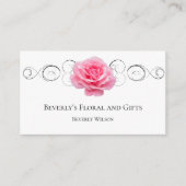 Roze Rose Floral Shop Visitekaartje (Voorkant)
