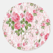 Roze Rose Floral Sticker (Voorkant)