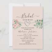 Roze Rose Floral Vrijgezellenfeest Kaart (Voorkant)