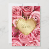 Roze Rose Floral Vrijgezellenfeest Kaart (Achterkant)