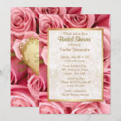 Roze Rose Floral Vrijgezellenfeest Kaart (Voorkant / Achterkant)