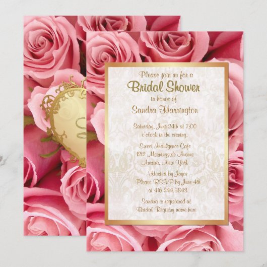 Roze Rose Floral Vrijgezellenfeest Kaart (Voorkant / Achterkant)