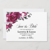 Roze Rose Floral Wedding Save the Date (Voorkant)