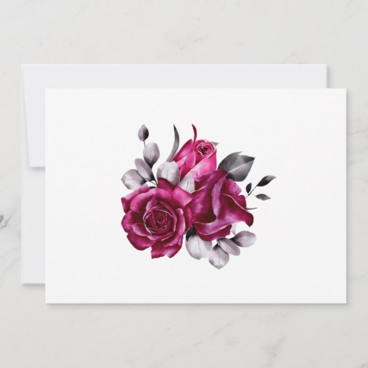 Roze Rose Floral Wedding Save the Date (Achterkant)