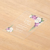 Roze Rose Floral Wedding Save the Date Acryl Uitnodigingen (Laagn)
