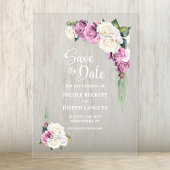 Roze Rose Floral Wedding Save the Date Acryl Uitnodigingen