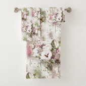 Roze Rose Florals Bad Handdoek (Insitu)