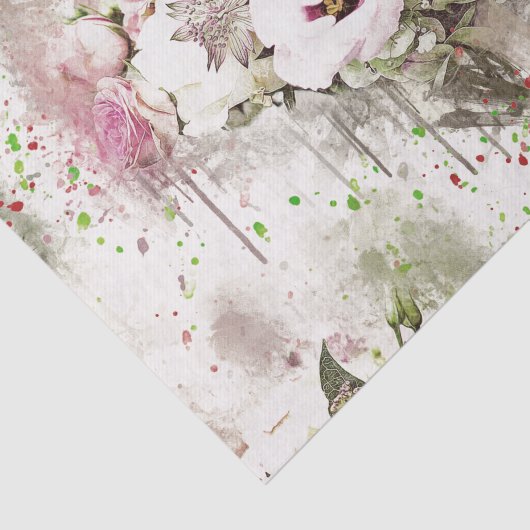 Roze Rose Florals ontkoppeling Tissuepapier (Detail)