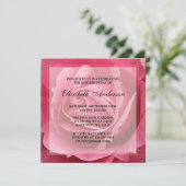 Roze Rose Flower 80th Birthday Party Kaart (Staand voorkant)