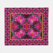 Roze Rose Flower Abstract Fleece Deken (Voorkant (Horizontaal))