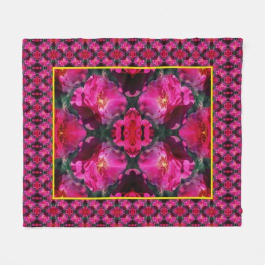 Roze Rose Flower Abstract Fleece Deken (Voorkant (Horizontaal))