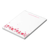 Roze Rose Flower Designer Business Adverteren Pad Notitieblok (Linkerzijde)
