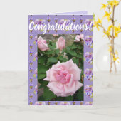 Roze Rose Flower Floral Congatulation art Kaart (Gele Bloem)
