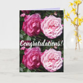 Roze Rose Flower Floral Congatulation art Kaart (Gele Bloem)