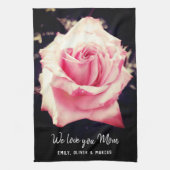 Roze Rose Flower Love you mam Photo script Theedoek (Verticaal)