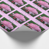 Roze Rose Flower Personalized Event Cadeaupapier (Hoek)