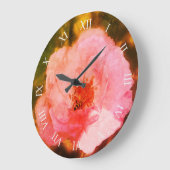 Roze Rose Flower Photo Wall klok (Hoek)