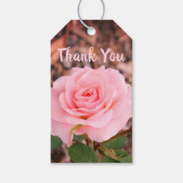 Roze Rose Flowered Cadeaulabel