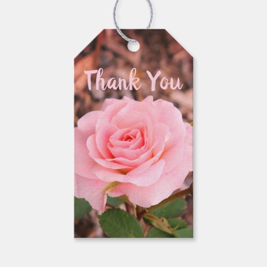 Roze Rose Flowered Cadeaulabel (Voorkant)