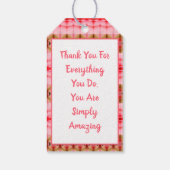 Roze Rose Flowered Cadeaulabel (Achterkant)