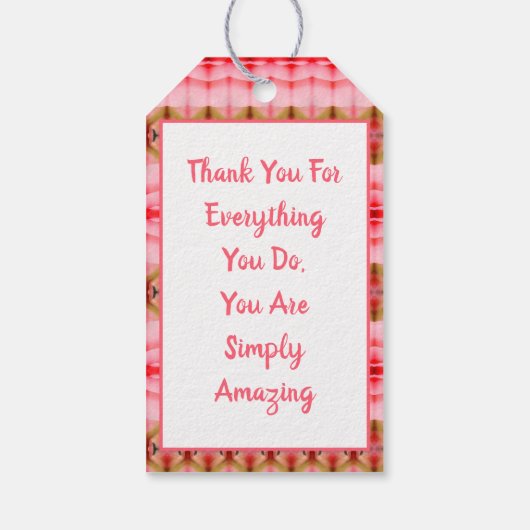 Roze Rose Flowered Cadeaulabel (Achterkant)