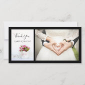 Roze Rose Flowers in Teapot Weddenschap Bedankt (Voorkant)