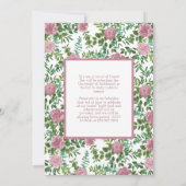 Roze Rose Foto Afstuderen Aankondiging (Achterkant)