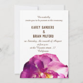 Roze Rose Foto Elegante bruiloft uitnodiging (Achterkant)